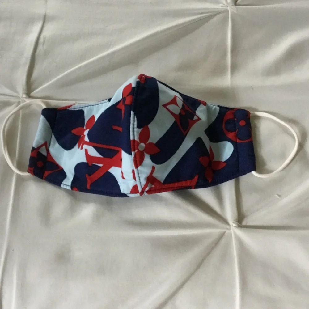 Louis Vuitton Blue and Red Face Mask